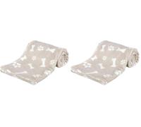 TRIXIE Kenny Couverture pour Chien en Peluche, 75 × 50 cm, Beige - 37162 (Lot de 2)