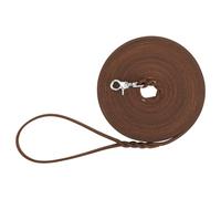 TRIXIE Laisse à pister en cuir Rustic - S - M, 10 m 8 mm marron foncé - Laisse en cuir gras pour chiens - Pour petits et grands chiens