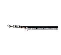 Trixie Laisse V Silver Reflect XS-S – 2,00 m, 15 mm, réglable et réfléchissante – Noir/Gris argenté