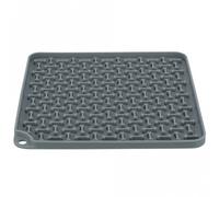 TRIXIE Lick'n'Snack Nappe à lécher en Silicone, 20 x 20 cm, Gris foncé, antidérapante, Passe au Lave-Vaisselle et au congélateur