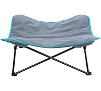 TRIXIE Lit de Camping pour Chien, 88 × 32 × 88 cm, Gris Foncé/Pétrole - 28216