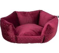Trixie Lit de Noël en velours NATALYA rond, 50 cm, bordeaux