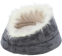 TRIXIE Lit Minou ø 47 cm en blanc/gris - coussin doux en peluche souple - panier pour petits chiens et chats - antidérapant - 36298