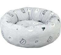 Trixie Lit rond pour chat MIMI 50 cm gris clair, motif tête de chat