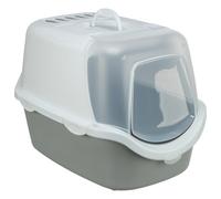 Litière pour chat Vico à ouverture supérieure, avec capot 40 × 40 × 56 cm gris clair/blanc