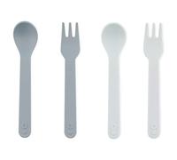 trixie Lot de 2 cuillères et fourchettes Uni Bleu pétrole