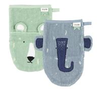 Trixie - Lot de 2 lavettes de 14 x 22 cm - Mr. Polar Bear/Mrs. Elephant
