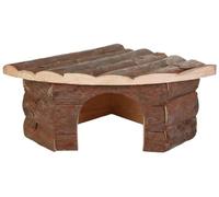 TRIXIE Maison d'angle Jesper pour grands hamsters et degus, 32 × 13 × 21/21 cm, 62042, bois d'écorce