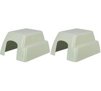 TRIXIE Maison pour Petits Animaux adaptée aux cochons d'Inde et aux Lapins Nains - 29 × 19 × 33 cm - Plastique recy ifférentes Couleurs - sélection aléatoire - 61343 (Lot de 2)
