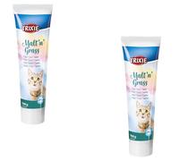 Trixie Malt’n’Grass Anti-Hairball | Pack Double | 2 x 100 g | Aliment complémentaire pour Chats | Favorise la Digestion et Aide à l’élimination des Poils ingérés | sans Sucre ajouté