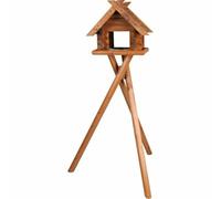 TRIXIE Mangeoire bloc oiseaux avec pied Natura en pin - 47 x 40 x 36 cm / 1,40 m - Brun - Pour oiseaux