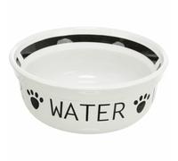 TRIXIE Mangeoire en céramique, 0,6 l/ø 15 cm, Blanc/Noir
