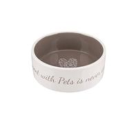 Trixie Mangeoire en Céramique avec Cœur Crème-Taupe pour Petit Animal Diamètre 16 cm 0,8 L
