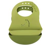 Lot De 2 Bavoirs Avec Récupérateur En Silicone Mr. Dino Vert