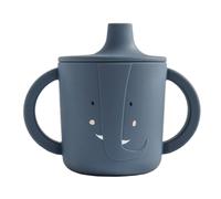 Trixie - Mrs Elephant Silicone Sippy Cup - 4m+ - 100% Food Grade Silicone - Blue