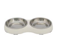 Trixie Napf-Ensemble Mélamine Inox Blanc 2x0,2l Antidérapant pour Chat 13cm