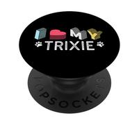 Trixie Nom de Chien personnalisé Trixie Pet Lover PopSockets PopGrip Adhésif