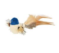TRIXIE Oiseau avec Plumes, Peluche, Herbe à Chat, 8 cm