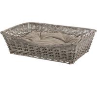 TRIXIE Panier en osier avec coussin Be Nordic - 60 x 43 cm - Gris - Pour chiens