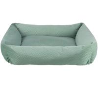 TRIXIE Alena 37792 Lit carré Douillet avec Housse en Velours Doux, Panier pour Petit Chien, Coussin fermement intégré, Fond antidérapant, Doux et Lavable, 60 x 50 cm Sauge