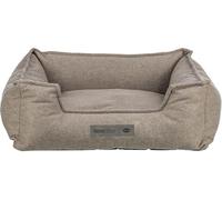 TRIXIE Panier pour Chien Gano - 60 x 50 cm - Taupe - Lit Douillet carré avec Housse en Textile Doux, Panier pour Chien de Taille Moyenne - Coussin fermement intégré - Fond antidérapant - Doux et