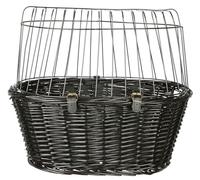 TRIXIE Panier pour chien pour vélo avant jusqu'à 5 kg 50 × 41 × 35 cm - panier tissé pour vélo de chien pour le guidon - en aspect osier chic avec grille plastique, 2818