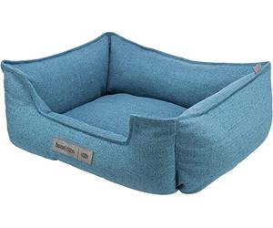 TRIXIE Panier pour Chien Talis, 100 × 70 cm, Bleu - Panier élégant en Tissu Douillet, antidérapant & Lavable, idéal pour Chiens de Taille Moyenne Qui Aiment se blottir