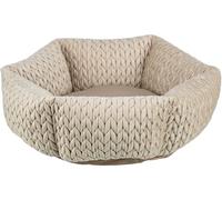 TRIXIE Panier Rond pour Chien Livia ø 50 cm en Sable - Panier Rond avec Housse en Velours Doux, Panier pour Petits Chiens, Coussin intégré Fixe, Fond antidérapant - Doux & Lavable - 37307