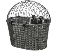 Trixie Panier vélo avant pour chiens – imitation osier, 44×41×34 cm, jusqu'à 5 kg, anthracite