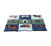 Trixie Patchwork Couverture 80x55cm Bleu/Vert pour Chiens Chats Lisse Doux