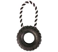 Trixie Jouet pour chien Pneu sur corde en caoutchouc robuste à mâcher ø 15/31 cm 33702