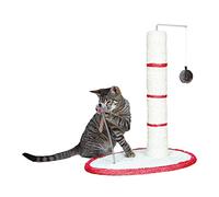TRIXIE Poteau griffoir Scratch Me en Couleurs pour Chat - Naturel - 5 cm | Petite colonne griffoir - Scratch Post avec jouet - Sisal - Confortable et stable - Pour chats au quotidien