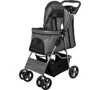 TRIXIE Poussette pour animaux de compagnie Pliable pour chiens et chats Gris