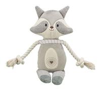 Trixie Raton laveur avec corde, jouet sonore, 33 cm, peluche/tissu/lin