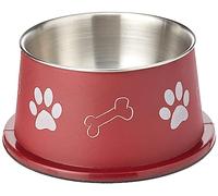 Trixie Gamelle Longue Oreille, Acier Inoxydable/Plastique, antidérapant, 0,9 L, 19 x 9 cm, Chien