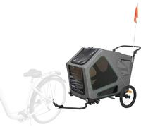 Remorque pour chiens pour vélos 55,5 × 77 × 105/147 cm gris/sauge