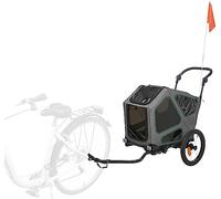 TRIXIE "Remorque pour Vélo, S : 64 × 92 × 80/130 cm, Gris/Sauge, Dimensions Intérieures : 41 × 54 × 72 cm jusqu'à 25 kg - 12800