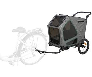 TRIXIE remorque vélo pour Chien, 50 × 72 × 87 cm, jusqu'à 35 kg - remorque Suspendue avec hayon Extra Large & Partie Avant Haute, sécurisée & Confortable pour Tous Les trajets