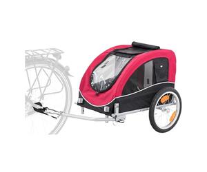 TRIXIE Remorque vélo pour chien - Jusqu'à 22 kg - 43 × 45 × 73 cm | Remorque pliable avec freins performants - Fanion de signalisation et attelage pour trajets sécurisés