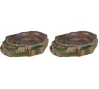 Trixie Reptile Décoration Forêt Tropicale d'eau et de Nourriture Bol (Lot de 2)