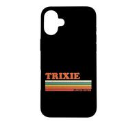 Trixie Rétro Prénom personnalisé Rayures Vintage Coque pour iPhone 16 Plus