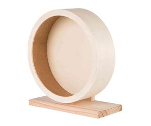 TRIXIE Roue d'exercice à roulement à billes pour hamsters - ø 28 cm | Roue pour hamster avec surface fermée en liège adaptée aux pattes - Silencieuse et uniforme - En bois non traité