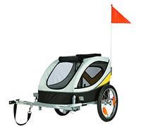 Trixie Roulotte de Vélo Gris/Noir/Jaune pour Chien M: 63 x 68 x 75/128 cm