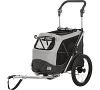 Trixie Roulotte De Velo - Pliable - L- 74 X 95 X 103-143 Cm - Gris - Pour Chien