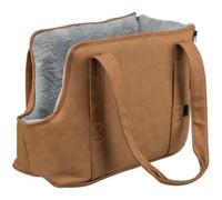 Trixie Sac de transport EVELYN, 40 x30 x 20 cm, jusqu'à 5 kg, similicuir, peluche, brun/gris