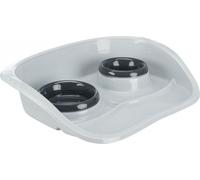 Trixie set de gamelles, plastique, 46 × 11 × 30 cm, 0,25 l/0,3 l, couleurs assorties