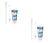 Trixie Kit hygiène dentaire pour chats – 2 x 50 g dentifrice goût fromage, 2 brosses