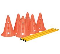 Trixie Kit d'obstacles 6 cônes 3 barres Hauteur réglable 6/13,5/20 cm Orange/Jaune 32091