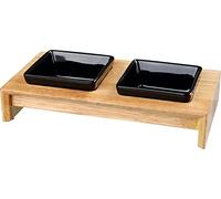 TRIXIE Set ecuelles 28x5x15cm - 2x0,2l - Noir - Pour chien
