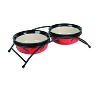 Bol en céramique Trixie avec empreintes de pattes pour chiens, 1,4 litre/20 cm, couleurs assorties (marron ou taupe)